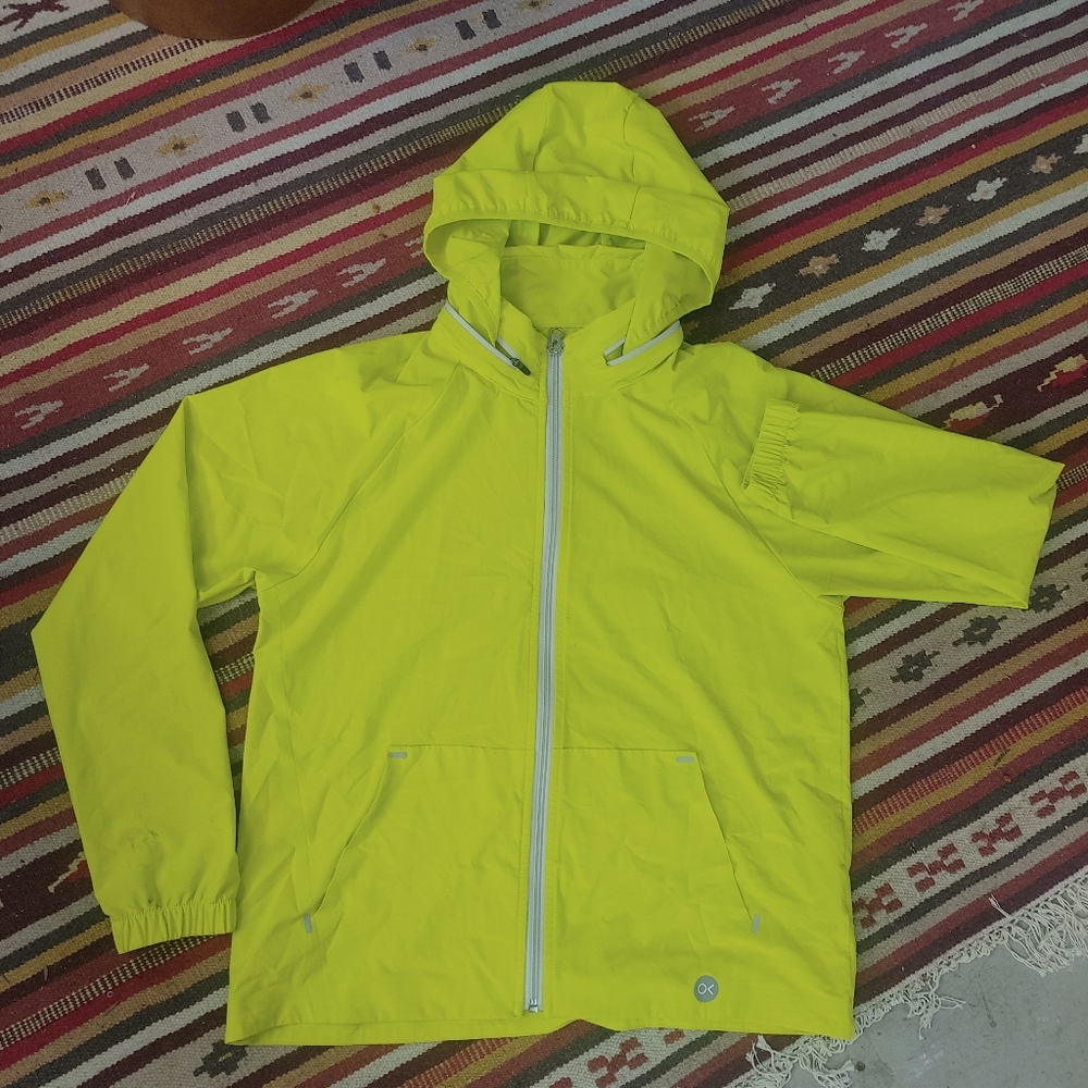 Outerknown Kids Neon Yellow Hooded Rain Jacket